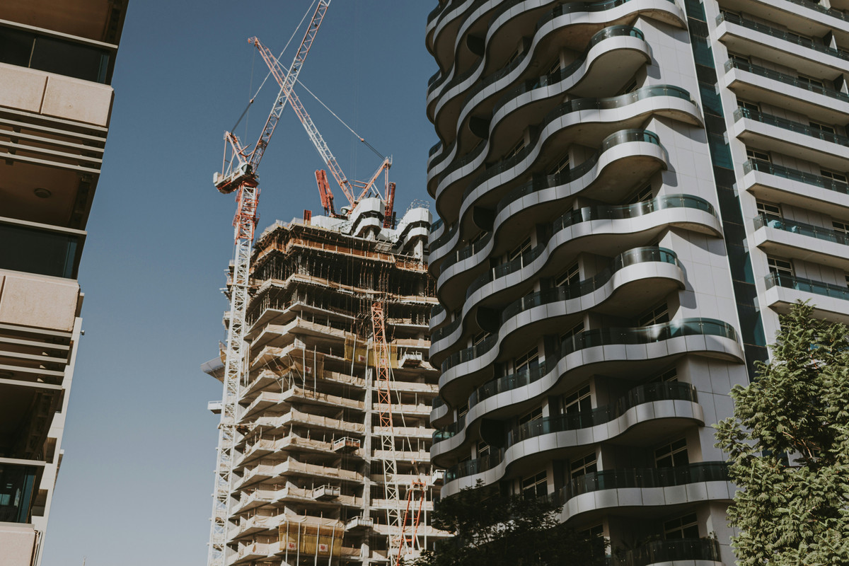 An off plan building being constructed in Dubai